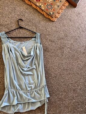 LAmade Light Blue Draped Cowl Neck Sleeveless Camisole Top see photos for size